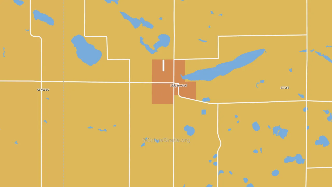 Lidgerwood, ND Map of Murder Rates