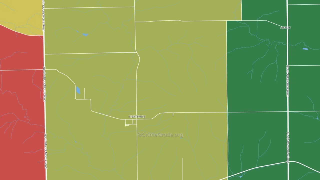 Lightsville, IL Map of Murder Rates
