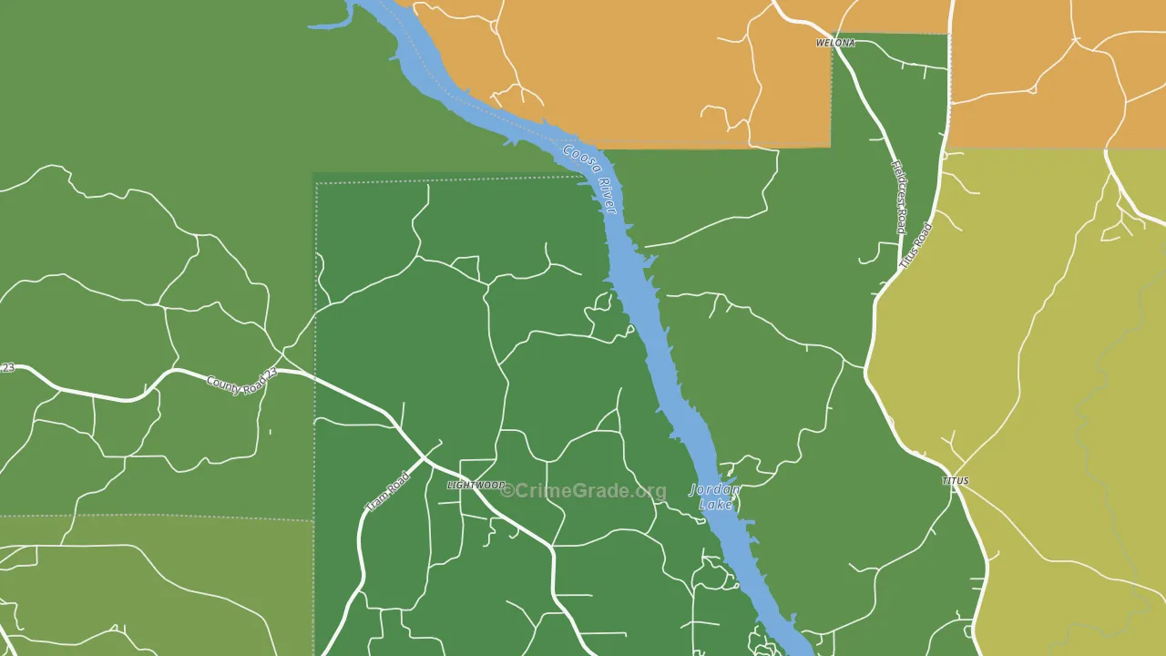 Lightwood, AL Map of Murder Rates