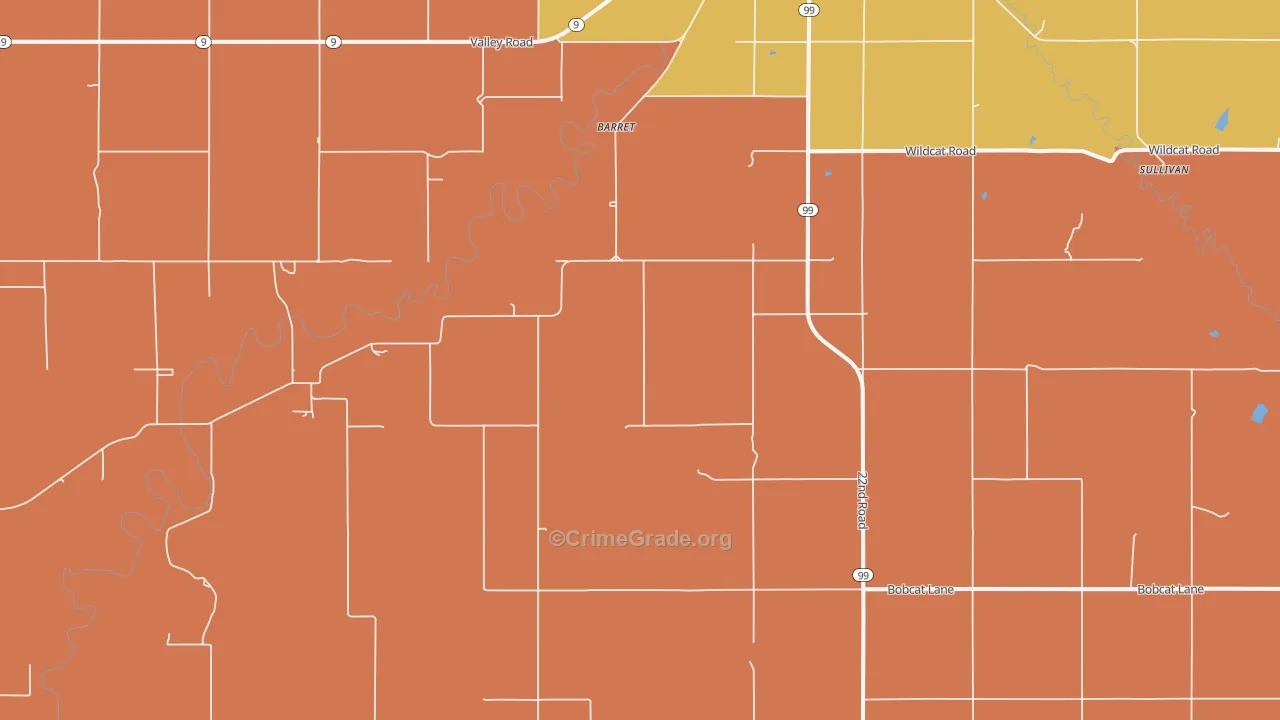 Lillis, KS Map of Murder Rates