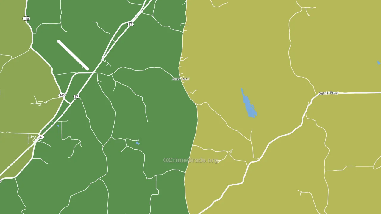 Lilly Dale, IN Map of Murder Rates