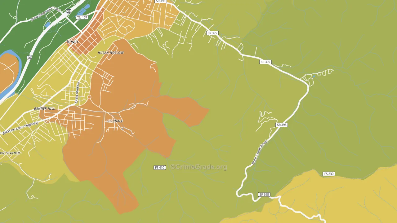 Lillydale, TN Map of Murder Rates