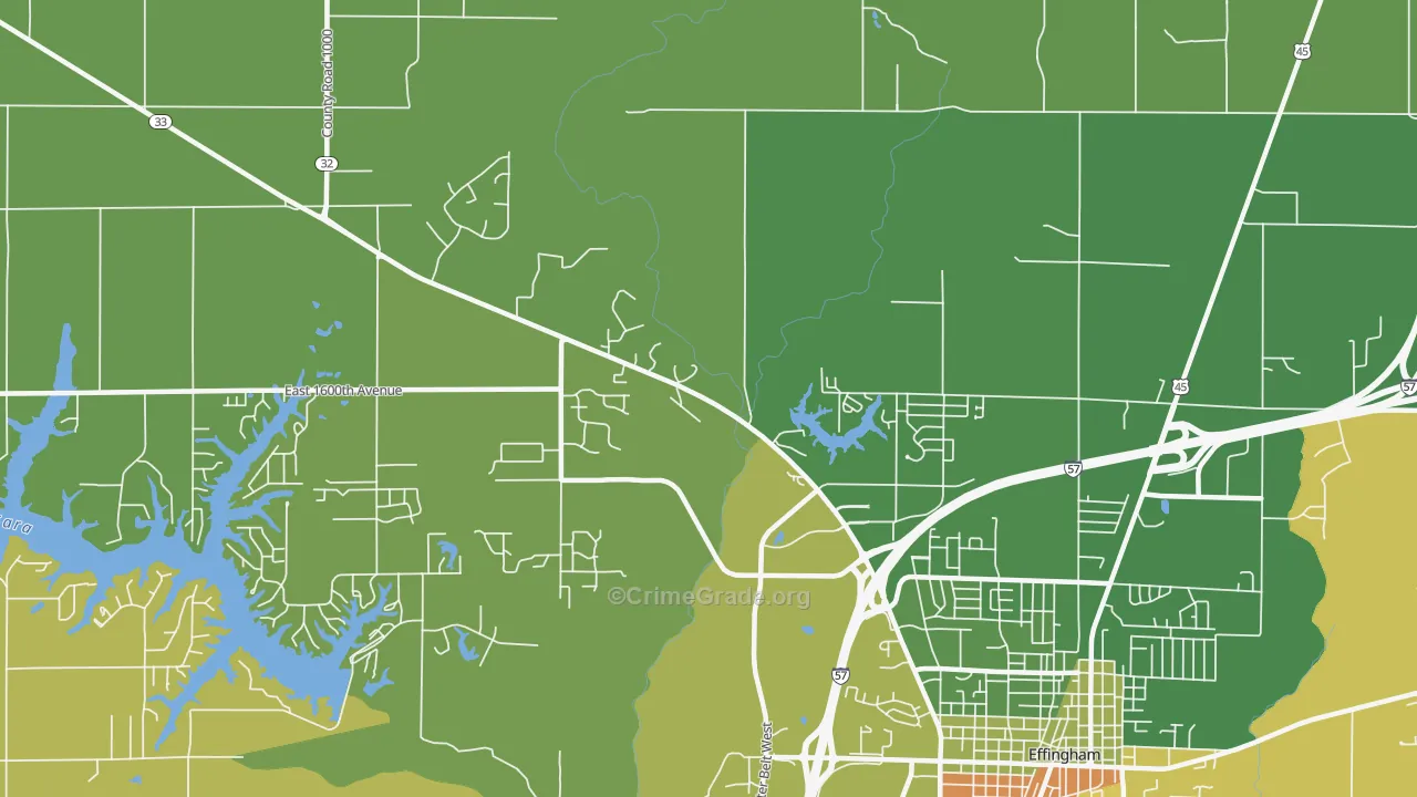 Lillyville, IL Map of Murder Rates
