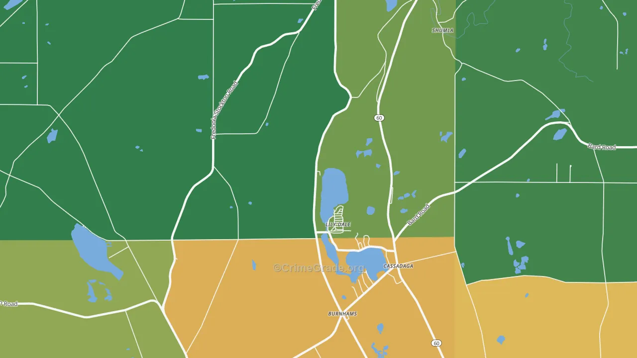 Lily Dale, NY Map of Murder Rates