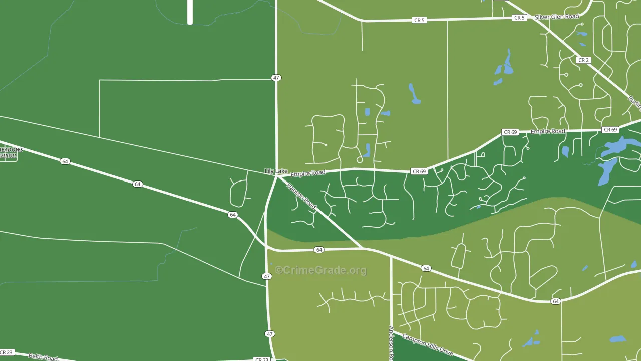 Lily Lake, IL Map of Murder Rates