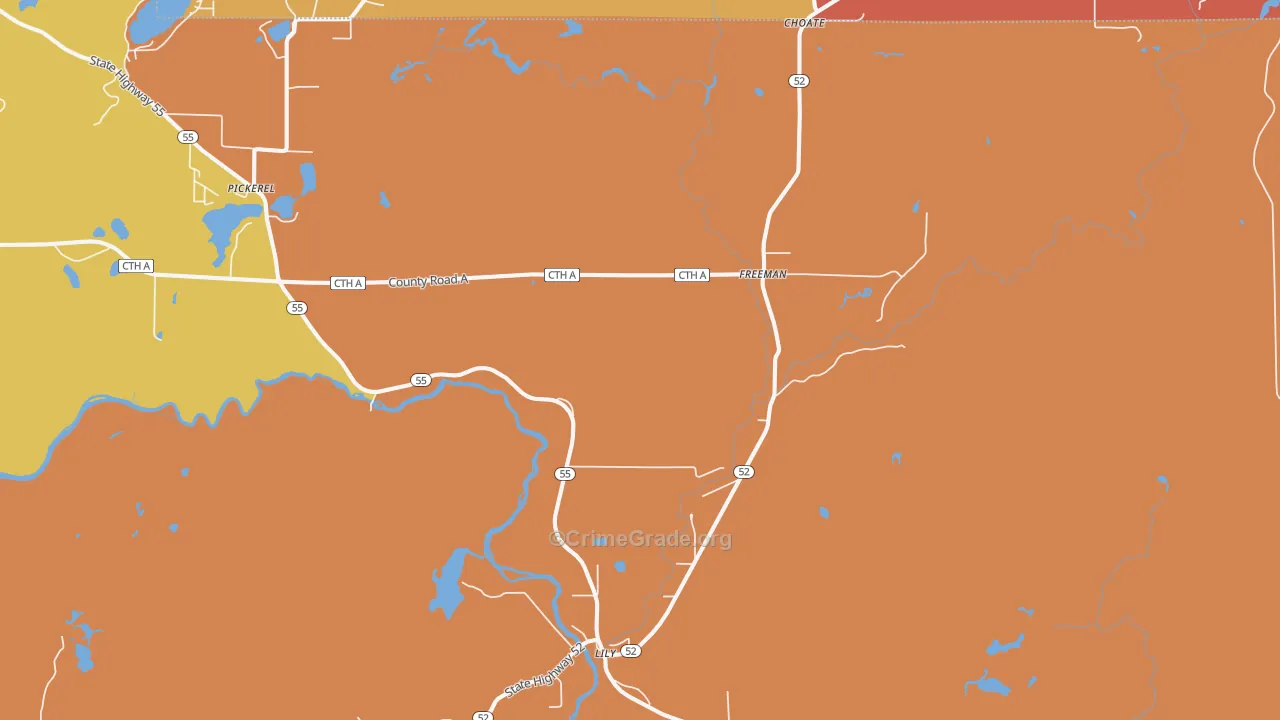 Lily, WI Map of Murder Rates