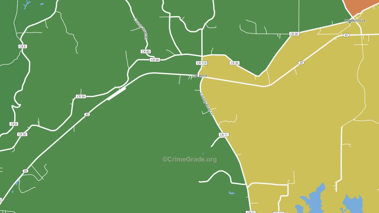 Lim Rock, AL Map of Murder Rates