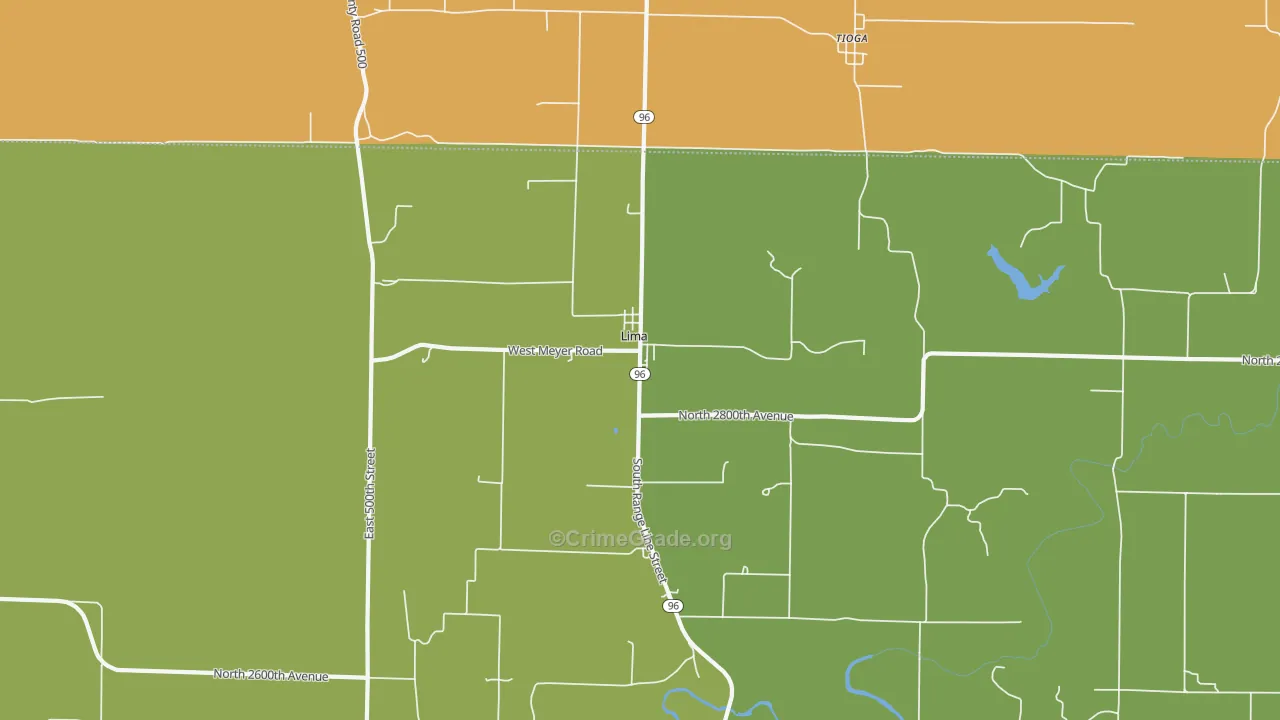 Lima, IL Map of Murder Rates