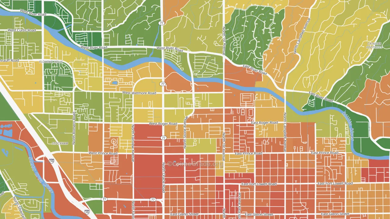 Limberlost, Tucson, AZ Map of Murder Rates