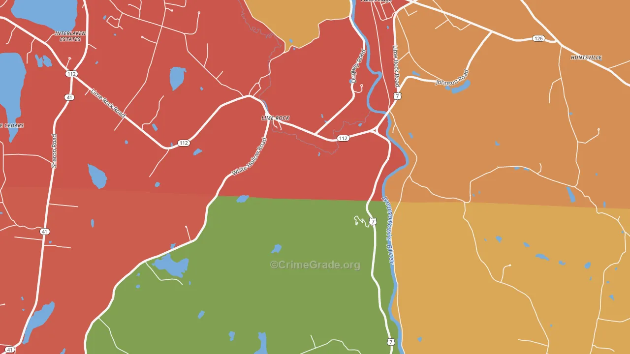 Lime Rock, CT Map of Murder Rates