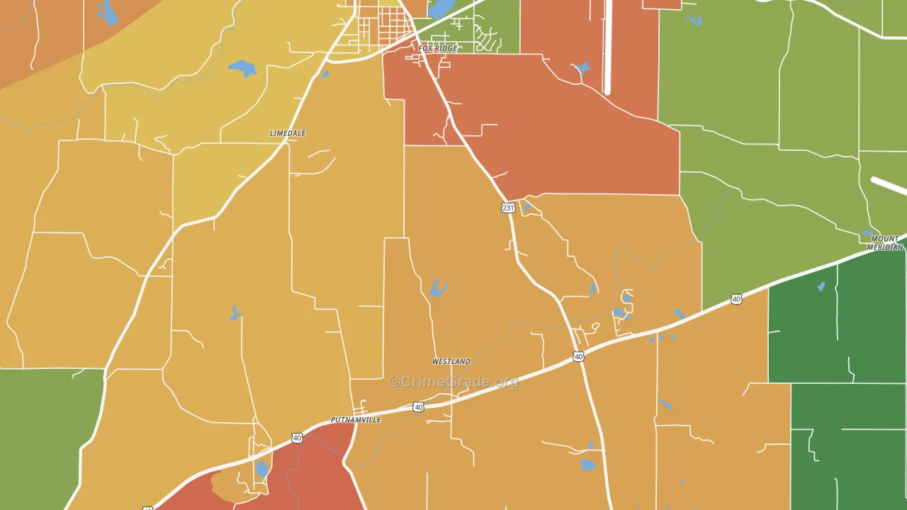 Limedale, IN Map of Murder Rates