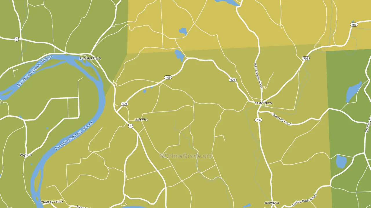 Limehill, PA Map of Murder Rates