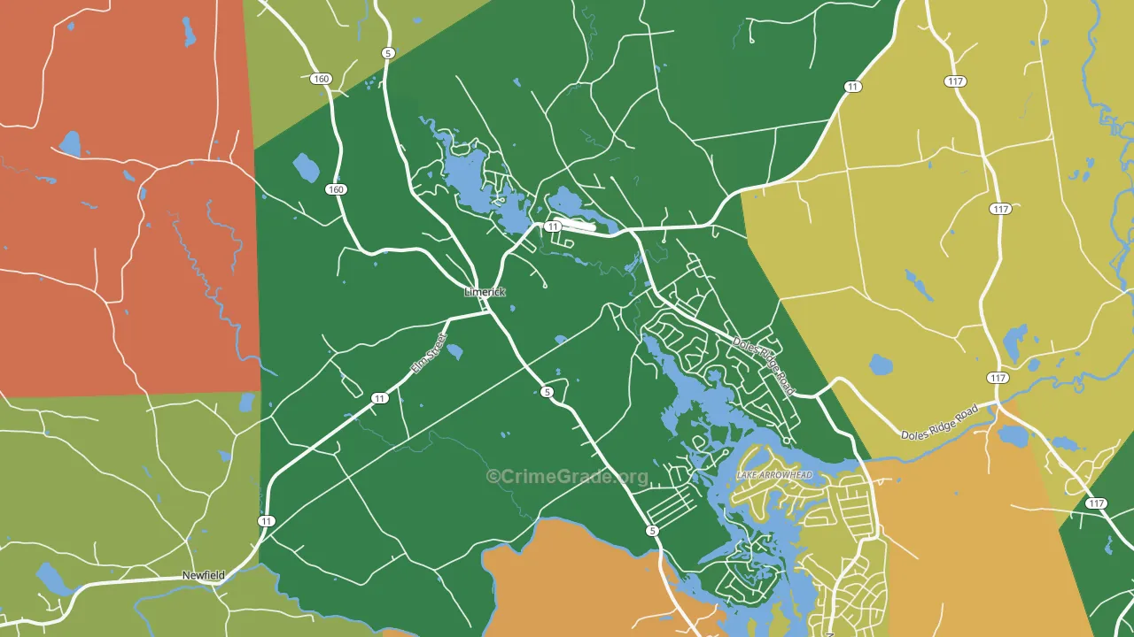 Limerick, ME Map of Murder Rates