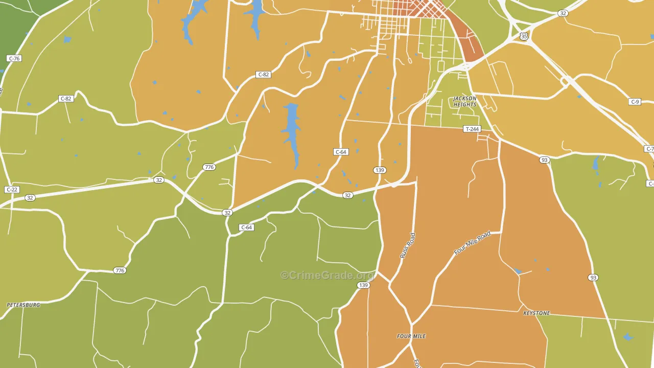 Limerick, OH Map of Murder Rates