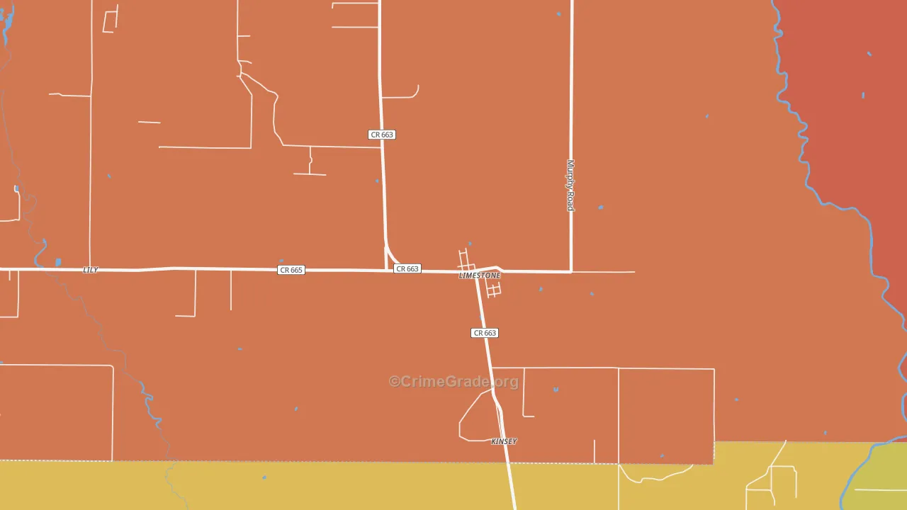 Limestone, FL Map of Murder Rates