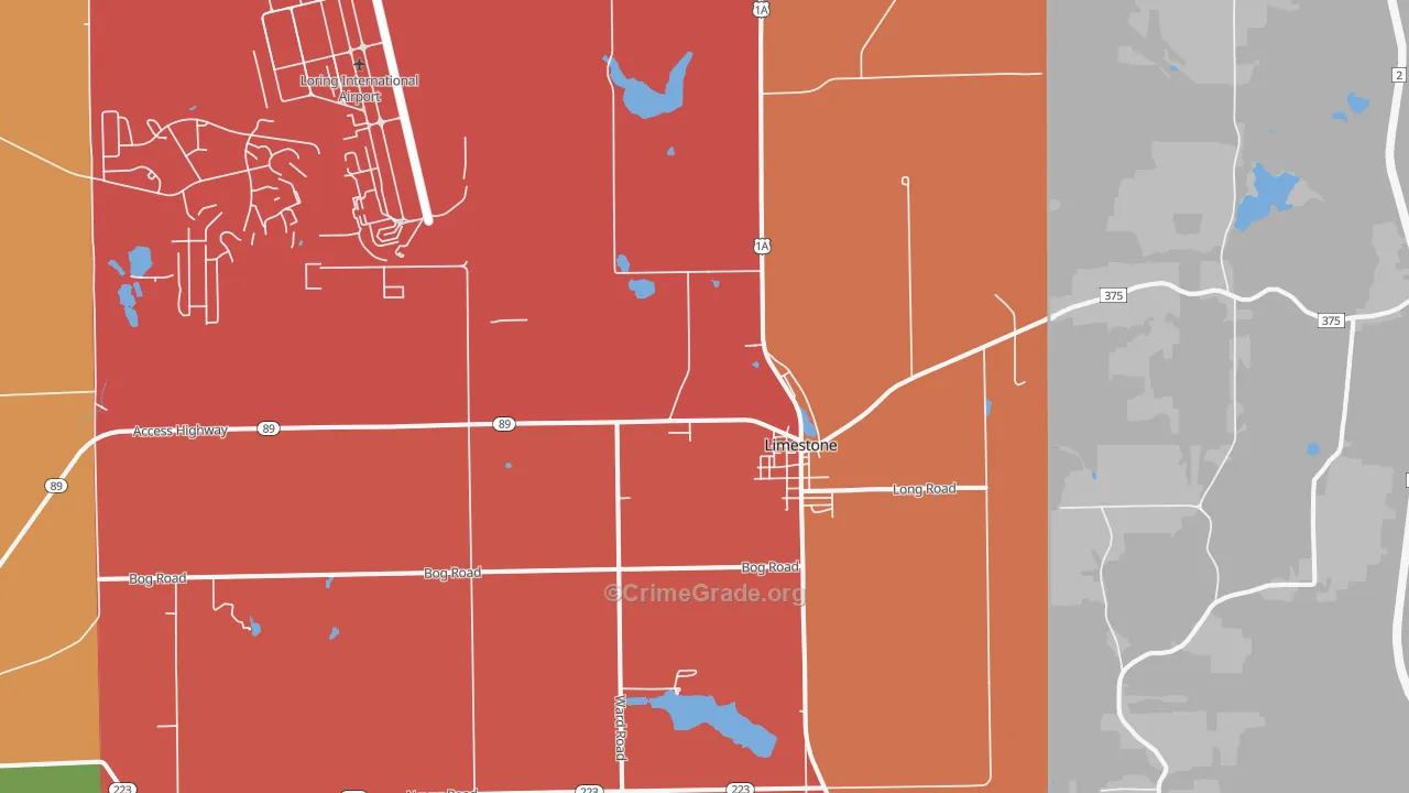Limestone, ME Map of Murder Rates