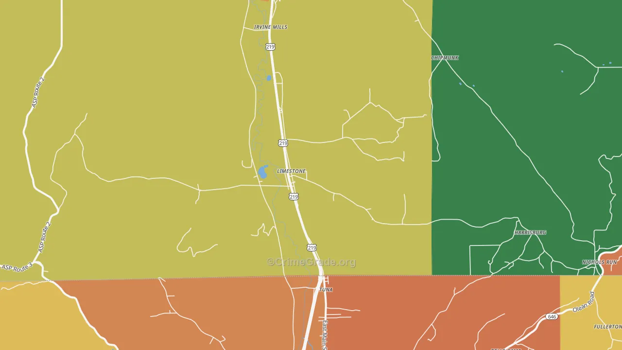 Limestone, NY Map of Murder Rates