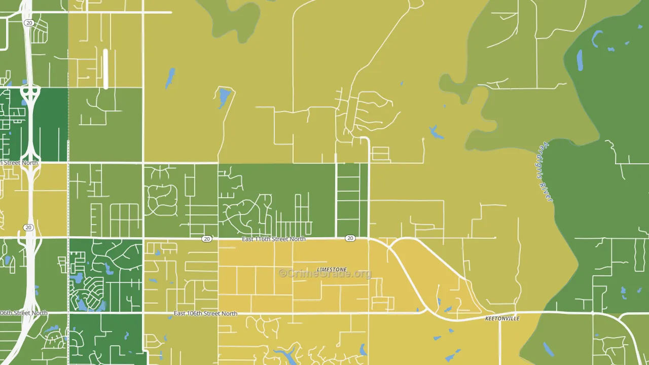 Limestone, OK Map of Murder Rates
