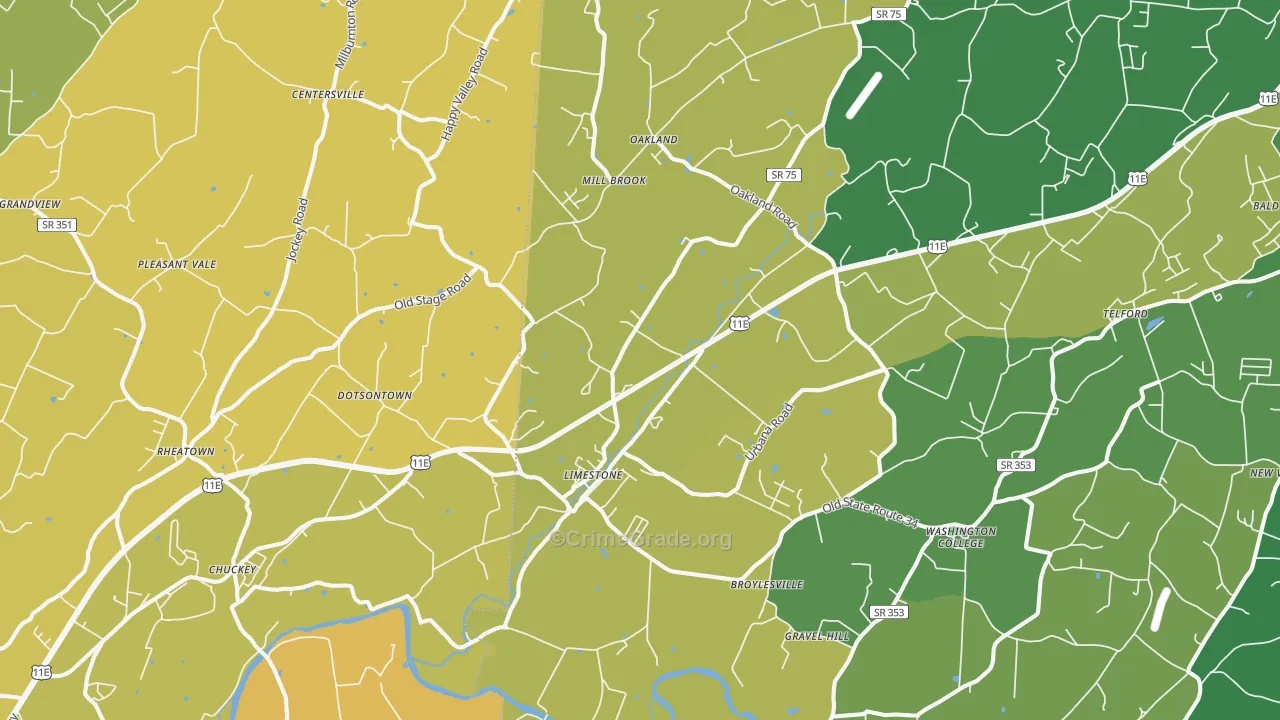 Limestone, TN Map of Murder Rates