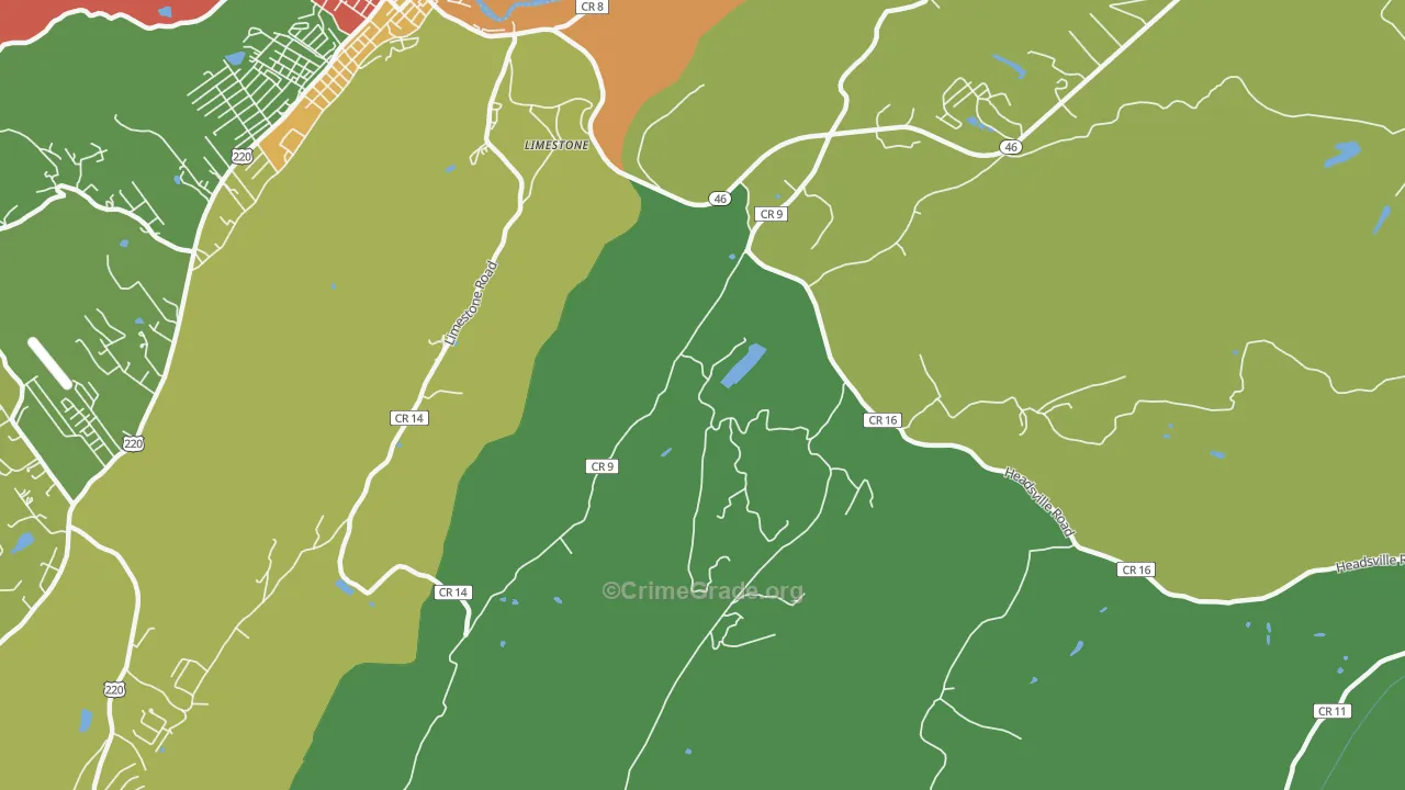 Limestone, WV Map of Murder Rates