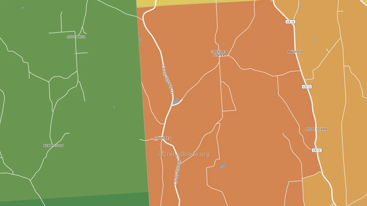 Lincklaen, NY Map of Murder Rates