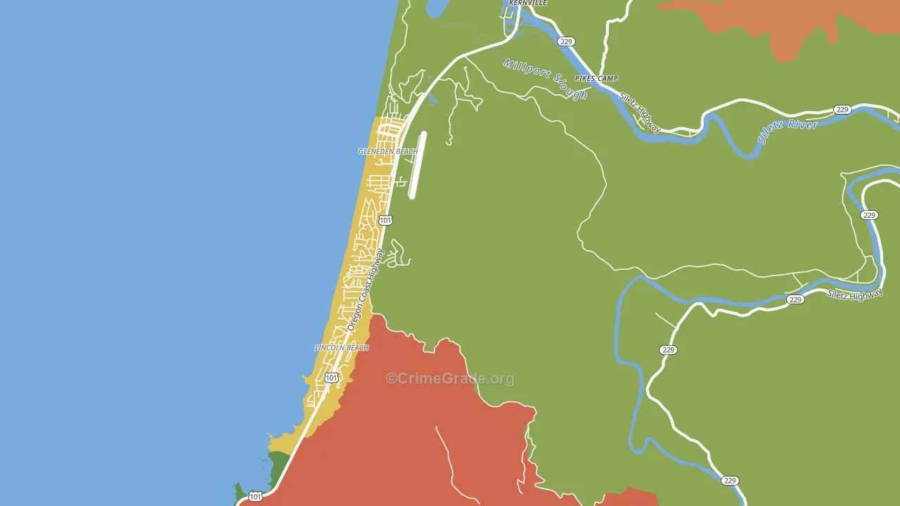 Lincoln Beach, OR Map of Murder Rates