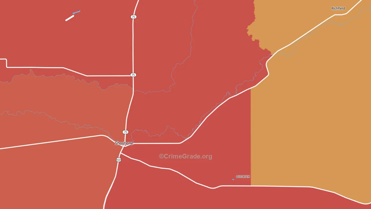 Lincoln County, ID Map of Murder Rates