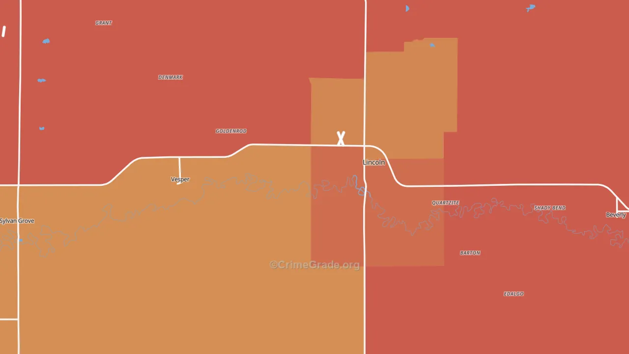Lincoln County, KS Map of Murder Rates