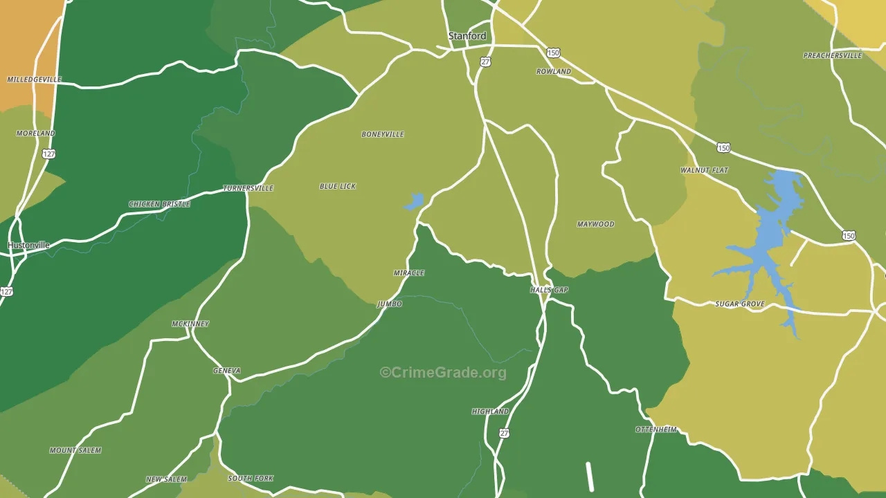 Lincoln County, KY Map of Murder Rates