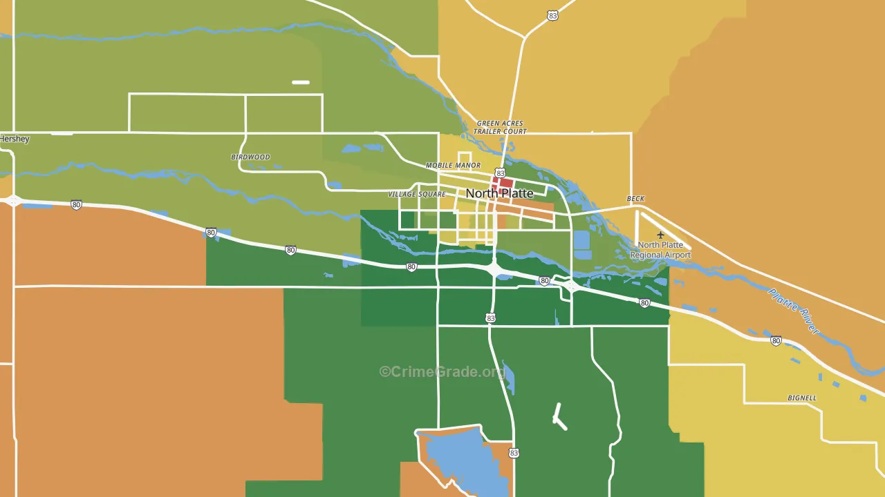 Lincoln County, NE Map of Murder Rates