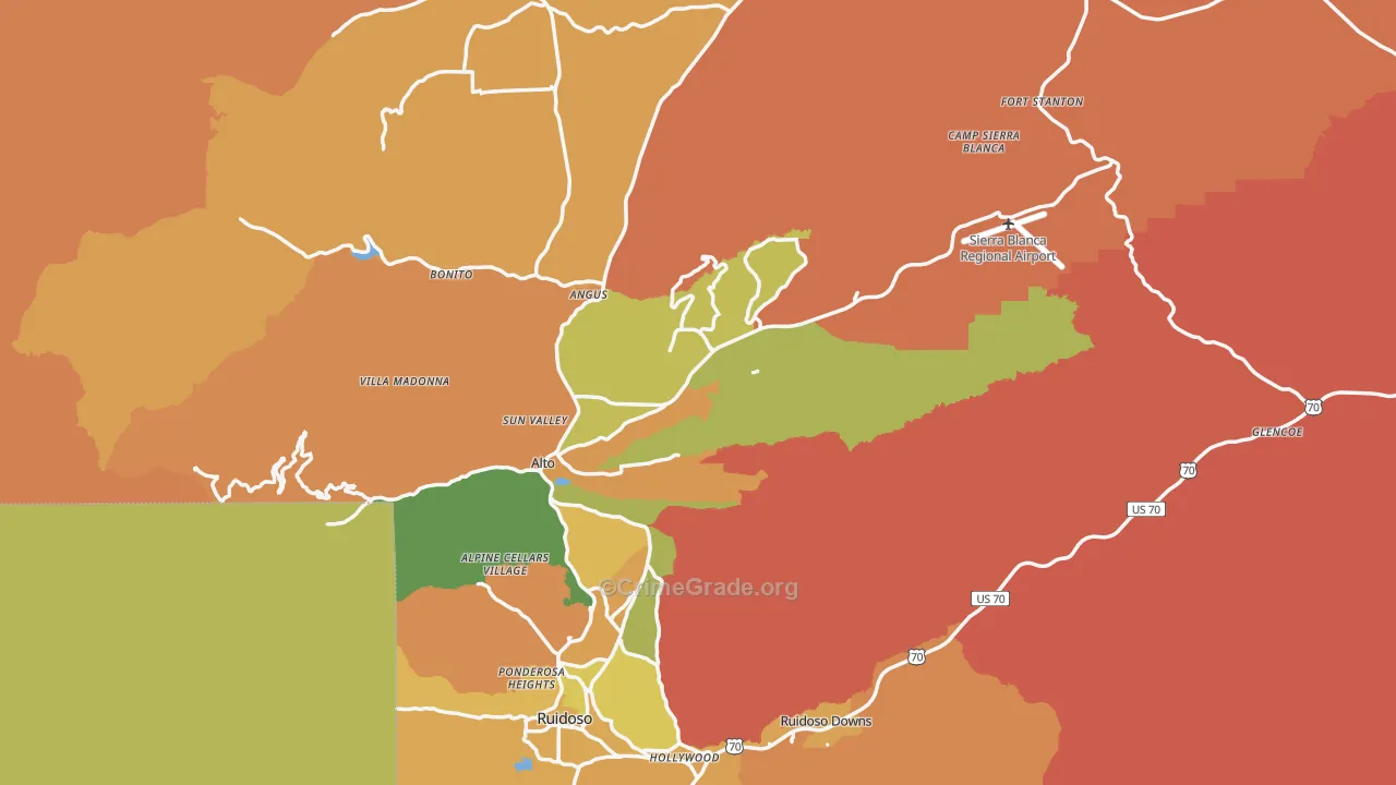 Lincoln County, NM Map of Murder Rates