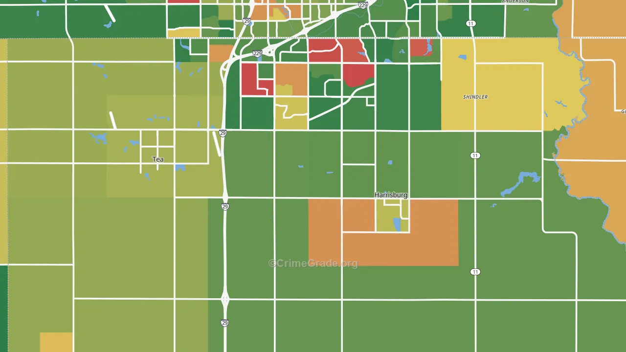 Lincoln County, SD Map of Murder Rates
