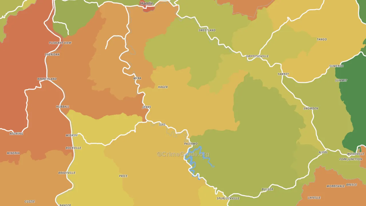 Lincoln County, WV Map of Murder Rates