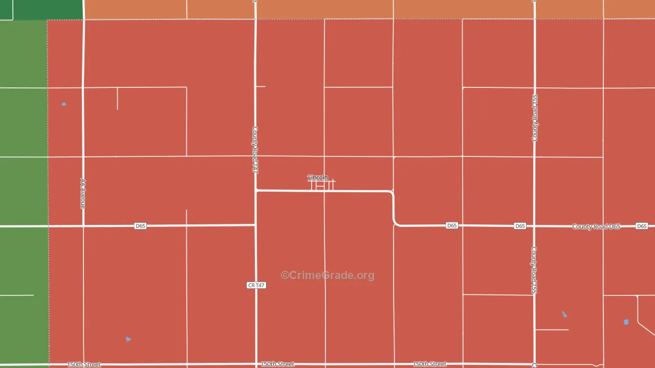 Lincoln, IA Map of Murder Rates