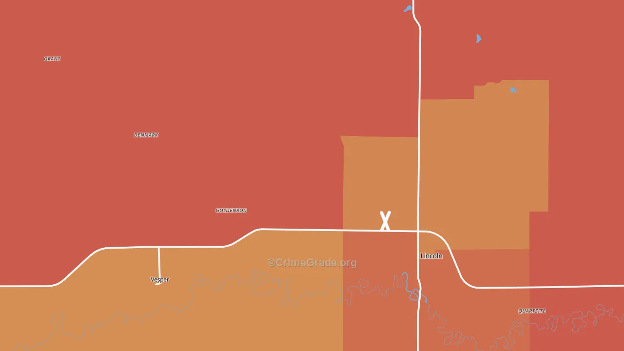 Lincoln, KS Map of Murder Rates