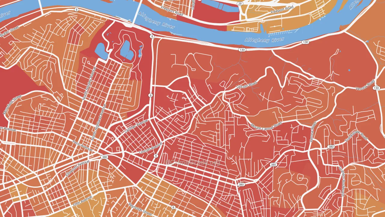 Lincoln-Lemington-Belmar, Pittsburgh, PA Map of Murder Rates