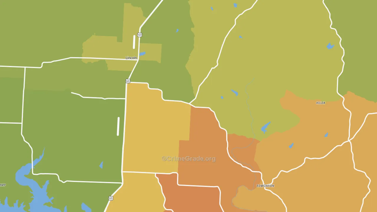 Lincoln, MO Map of Murder Rates