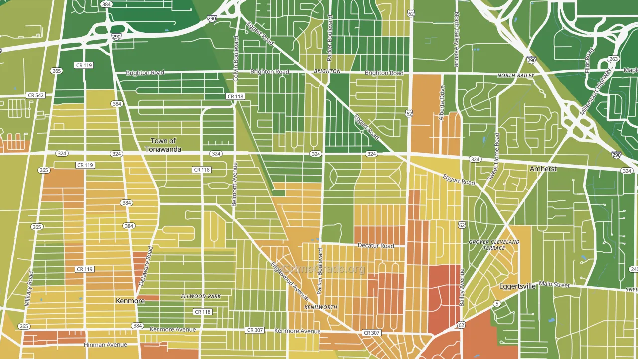 Lincoln Park-Buffalo, Tonawanda, NY Map of Murder Rates