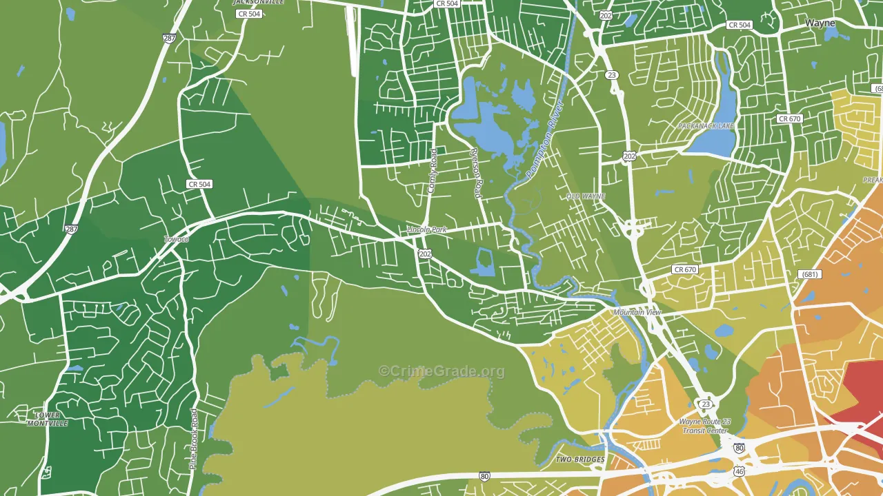 Lincoln Park, NJ Map of Murder Rates