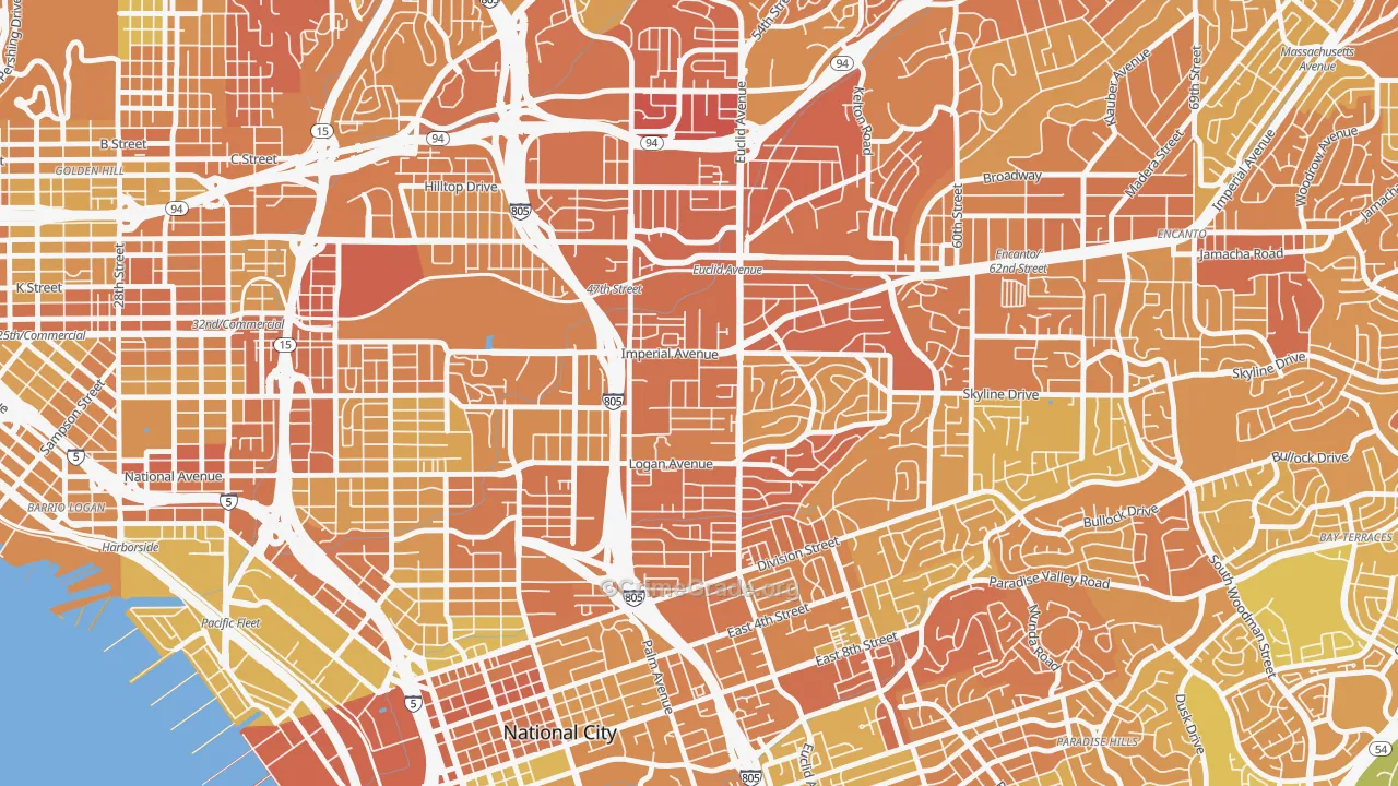 Lincoln Park, San Diego, CA Map of Murder Rates