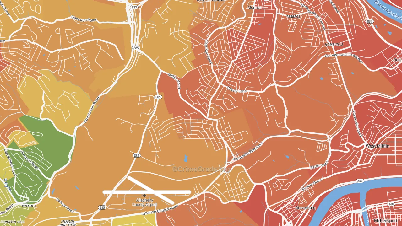 Lincoln Place, Pittsburgh, PA Map of Murder Rates