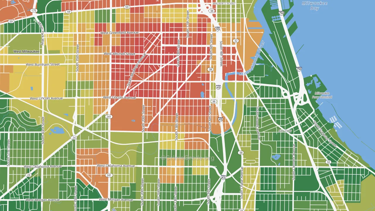 Lincoln Village, Milwaukee, WI Map of Murder Rates