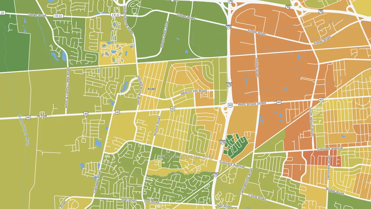 Lincoln Village, OH Map of Murder Rates