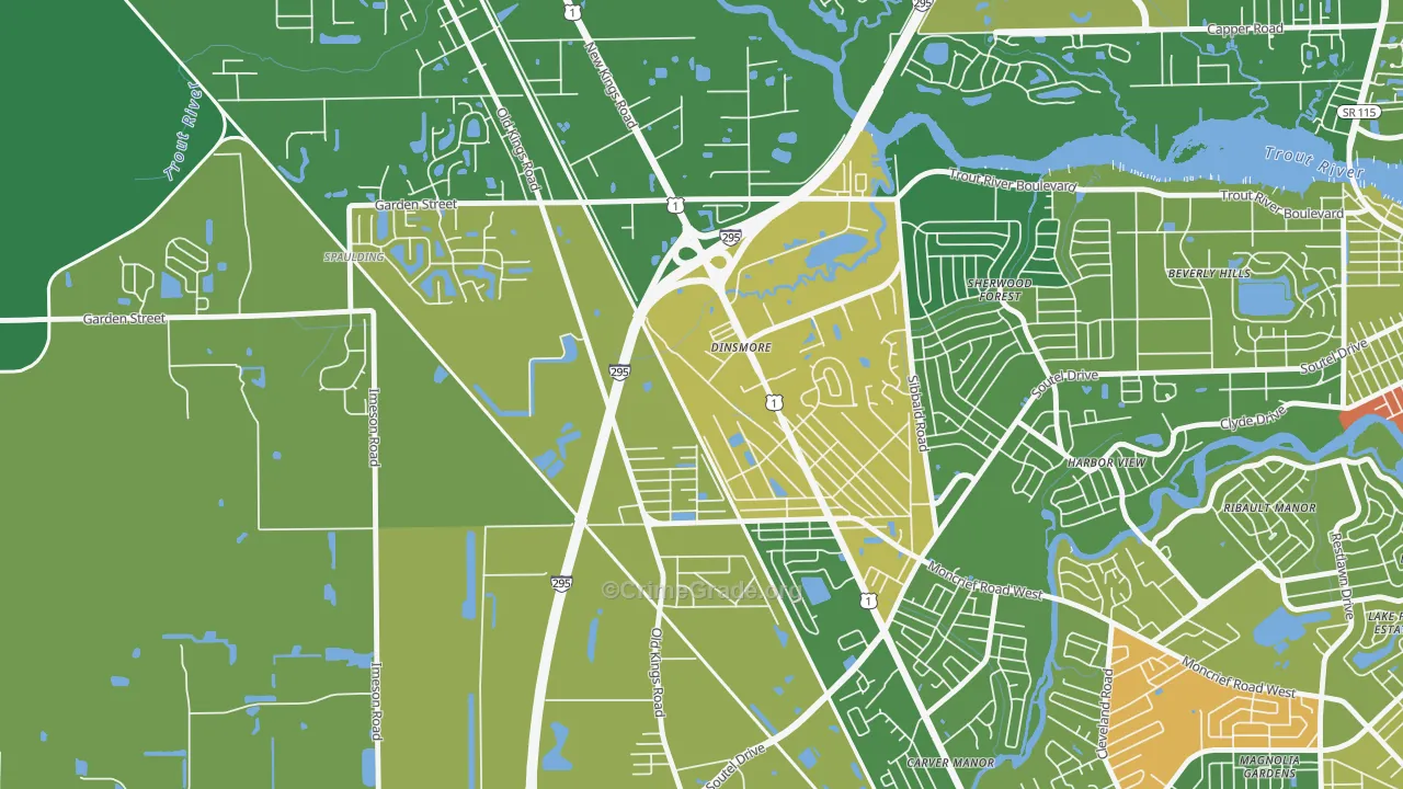 Lincoln Villas, Jacksonville, FL Map of Murder Rates