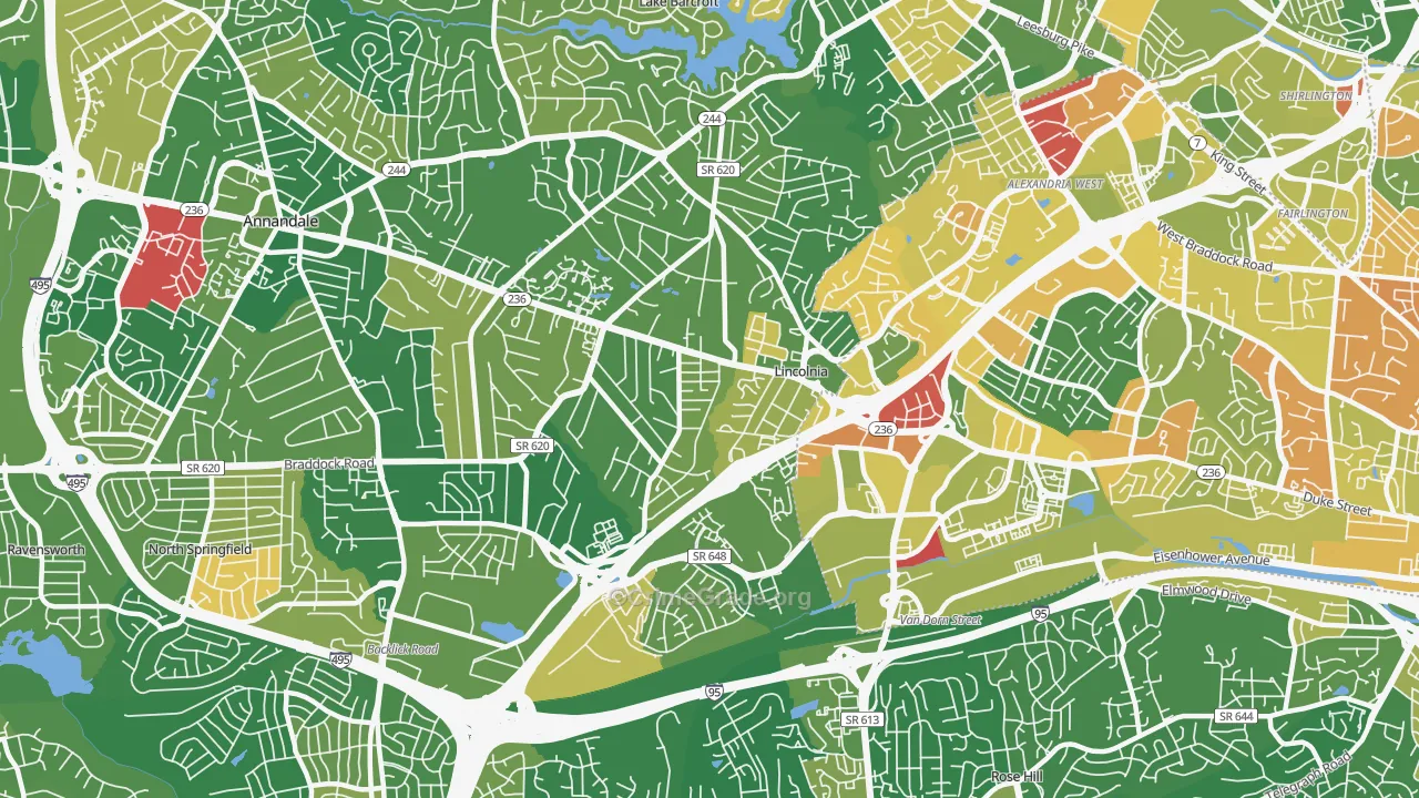 Lincolnia, VA Map of Murder Rates