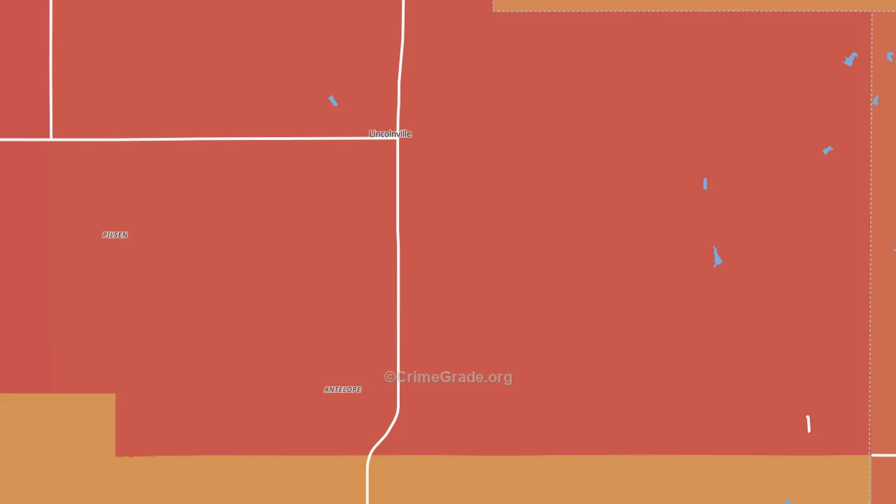 Lincolnville, KS Map of Murder Rates