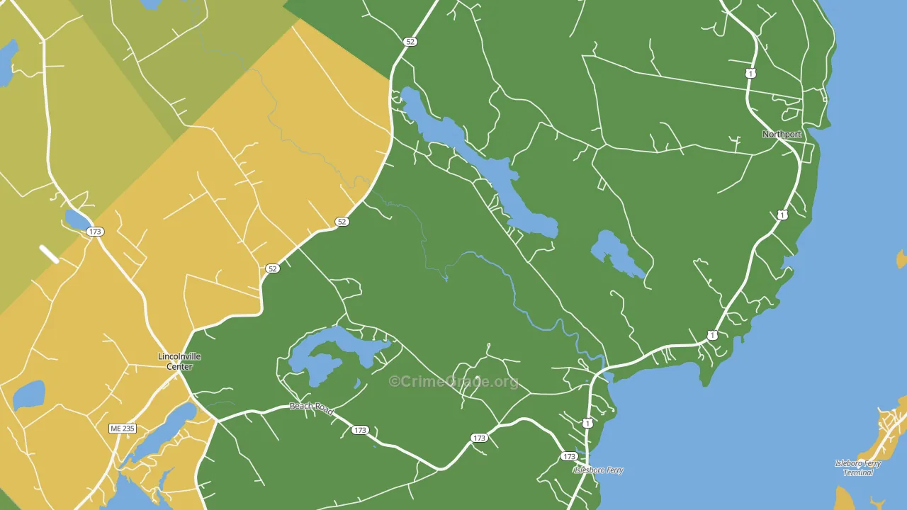 Lincolnville, ME Map of Murder Rates