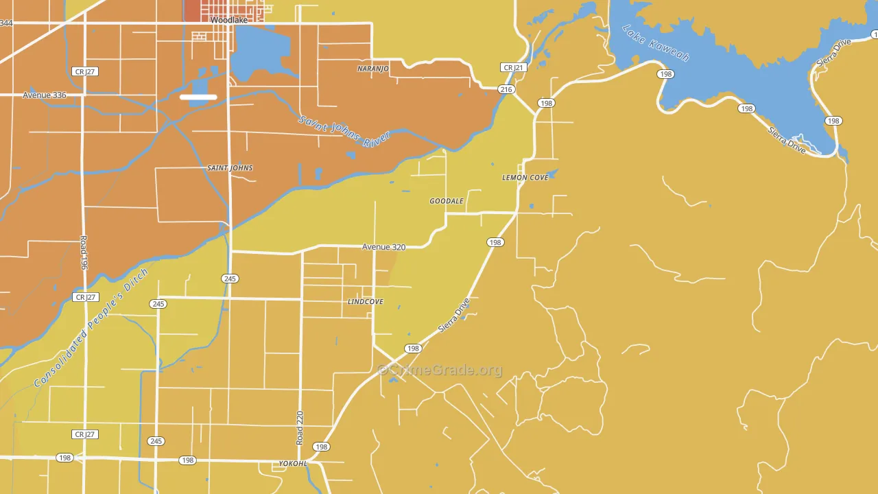 Lind Cove, CA Map of Murder Rates