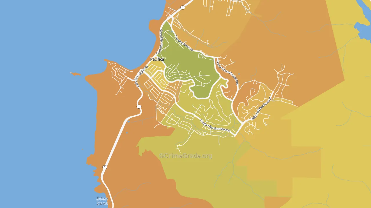 Linda Mar, Pacifica, CA Map of Murder Rates