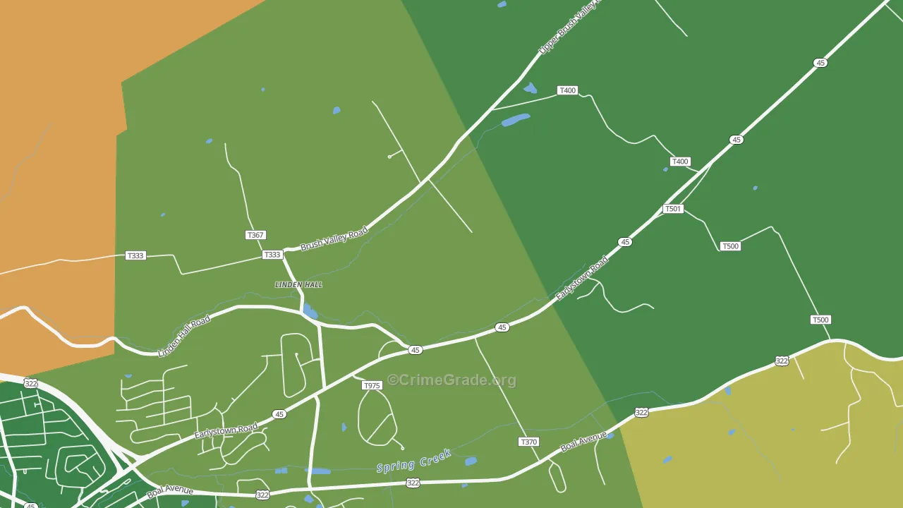 Linden Hall, PA Map of Murder Rates